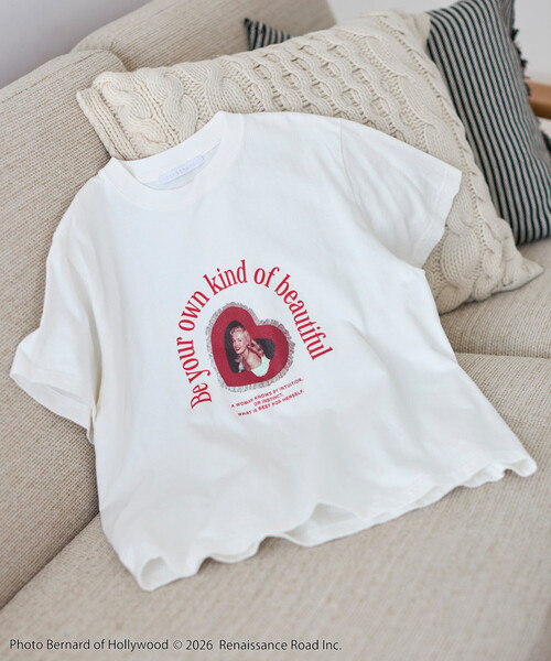 Firsthand(ファーストハンド)の「Firsthand/ファーストハンド マリリンモンロー ショートスリーブ ハート フォト Tシャツ / プリントTシャツ(Tシャツ/カットソー・レディース・チャコールグレー/ホワイト・FREE)」の5枚目の写真