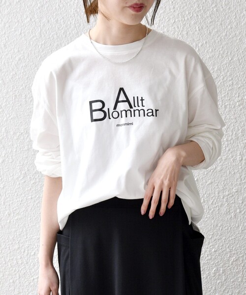monmimi(モンミミ)の「【SHIPS any別注】MONMIMI:〈洗濯機可能〉ロゴ プリント ロンTEE 26SS(Tシャツ/カットソー・レディース・ライトブルー/ホワイト/ピンク・ONE SIZE)」の6枚目の写真
