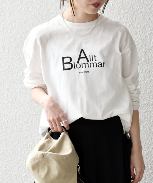 monmimi(モンミミ)の「【SHIPS any別注】MONMIMI:〈洗濯機可能〉ロゴ プリント ロンTEE 26SS(Tシャツ/カットソー・レディース・ライトブルー/ホワイト/ピンク・ONE SIZE)」の7枚目の写真