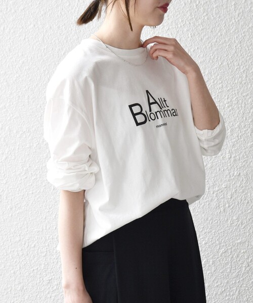 monmimi(モンミミ)の「【SHIPS any別注】MONMIMI:〈洗濯機可能〉ロゴ プリント ロンTEE 26SS(Tシャツ/カットソー・レディース・ライトブルー/ホワイト/ピンク・ONE SIZE)」の8枚目の写真