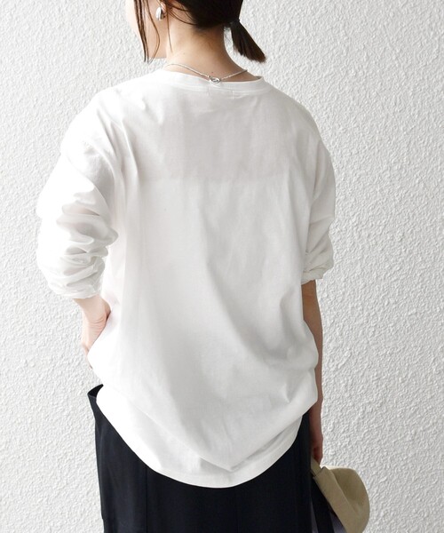 monmimi(モンミミ)の「【SHIPS any別注】MONMIMI:〈洗濯機可能〉ロゴ プリント ロンTEE 26SS(Tシャツ/カットソー・レディース・ライトブルー/ホワイト/ピンク・ONE SIZE)」の9枚目の写真