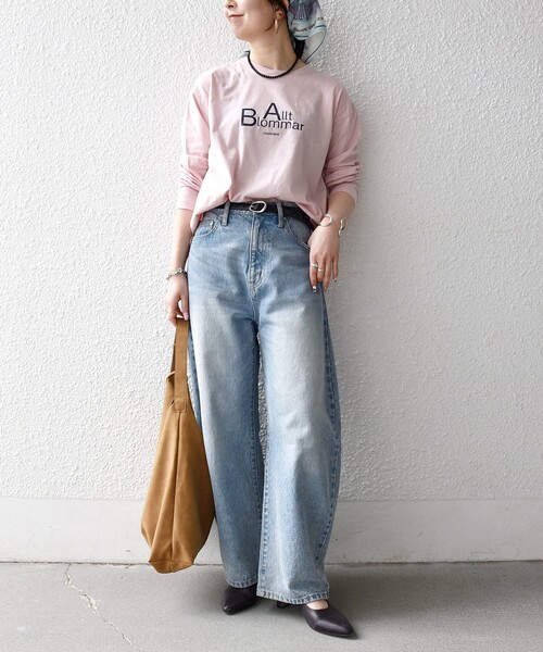 monmimi(モンミミ)の「【SHIPS any別注】MONMIMI:〈洗濯機可能〉ロゴ プリント ロンTEE 26SS(Tシャツ/カットソー・レディース・ライトブルー/ホワイト/ピンク・ONE SIZE)」の12枚目の写真