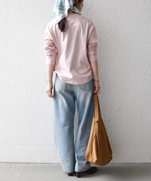 monmimi(モンミミ)の「【SHIPS any別注】MONMIMI:〈洗濯機可能〉ロゴ プリント ロンTEE 26SS(Tシャツ/カットソー・レディース・ライトブルー/ホワイト/ピンク・ONE SIZE)」の13枚目の写真