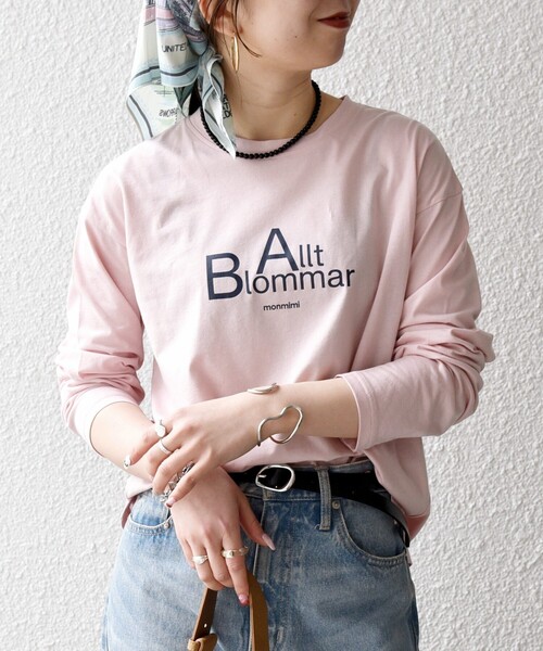 monmimi(モンミミ)の「【SHIPS any別注】MONMIMI:〈洗濯機可能〉ロゴ プリント ロンTEE 26SS(Tシャツ/カットソー・レディース・ライトブルー/ホワイト/ピンク・ONE SIZE)」の14枚目の写真