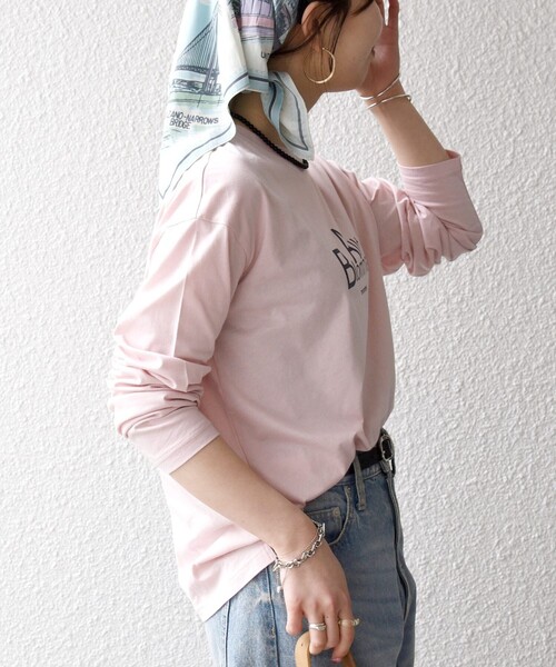 monmimi(モンミミ)の「【SHIPS any別注】MONMIMI:〈洗濯機可能〉ロゴ プリント ロンTEE 26SS(Tシャツ/カットソー・レディース・ライトブルー/ホワイト/ピンク・ONE SIZE)」の16枚目の写真