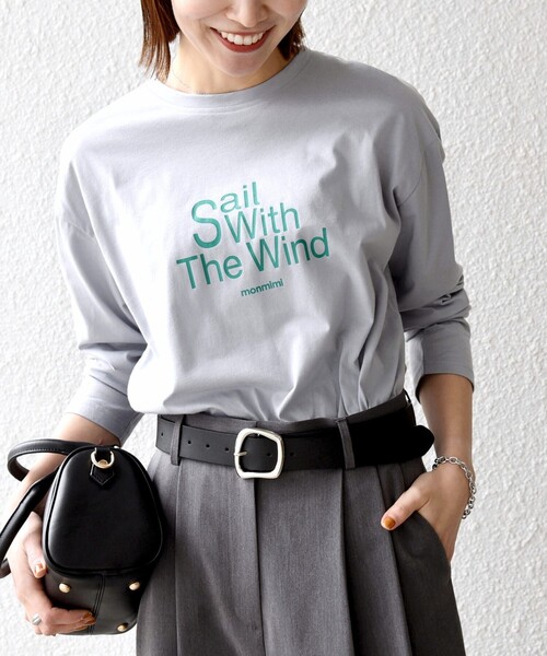 monmimi(モンミミ)の「【SHIPS any別注】MONMIMI:〈洗濯機可能〉ロゴ プリント ロンTEE 26SS(Tシャツ/カットソー・レディース・ライトブルー/ホワイト/ピンク・ONE SIZE)」の21枚目の写真