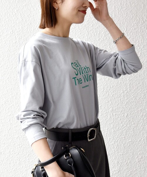 monmimi(モンミミ)の「【SHIPS any別注】MONMIMI:〈洗濯機可能〉ロゴ プリント ロンTEE 26SS(Tシャツ/カットソー・レディース・ライトブルー/ホワイト/ピンク・ONE SIZE)」の22枚目の写真