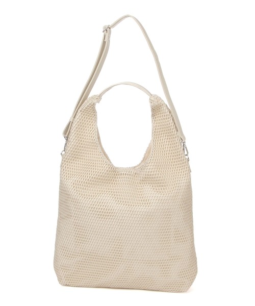 LEPSIM（レプシィム）の「メッシュワンハンドルバッグ　648096（ショルダーバッグ・レディース・ブラック/アイボリー・ONE SIZE）」の2枚目の写真