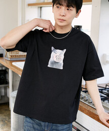 PEACH JOHN（ピーチジョン）の「PEACH JOHN × PUBLUX/ピーチ・ジョン バルーン ロゴ キャット Tシャツ　限定展開（Tシャツ/カットソー）」