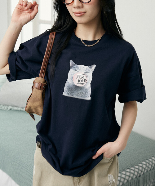 PEACH JOHN(ピーチジョン)の「PEACH JOHN × PUBLUX/ピーチ・ジョン バルーン ロゴ キャット Tシャツ 限定展開(Tシャツ/カットソー・メンズ・ブラック/ネイビー/ホワイト/ピンク・SMALL/MEDIUM/LARGE)」の17枚目の写真