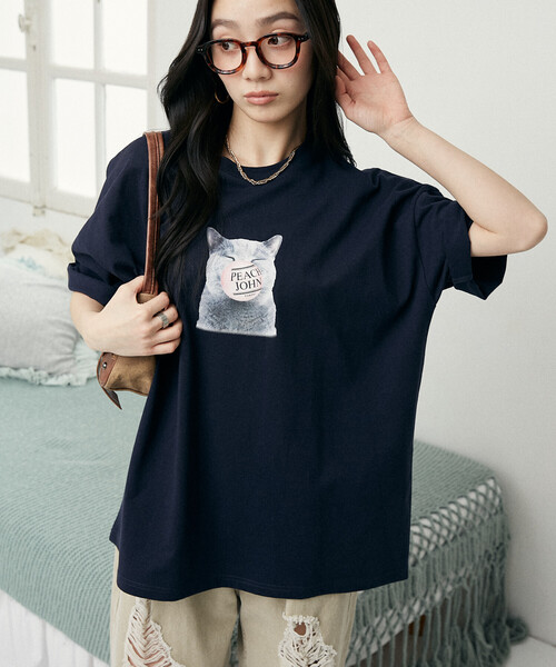 PEACH JOHN(ピーチジョン)の「PEACH JOHN × PUBLUX/ピーチ・ジョン バルーン ロゴ キャット Tシャツ 限定展開(Tシャツ/カットソー・メンズ・ブラック/ネイビー/ホワイト/ピンク・SMALL/MEDIUM/LARGE)」の20枚目の写真