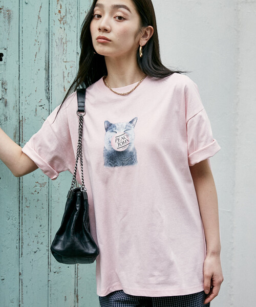 PEACH JOHN(ピーチジョン)の「PEACH JOHN × PUBLUX/ピーチ・ジョン バルーン ロゴ キャット Tシャツ 限定展開(Tシャツ/カットソー・メンズ・ブラック/ネイビー/ホワイト/ピンク・SMALL/MEDIUM/LARGE)」の22枚目の写真