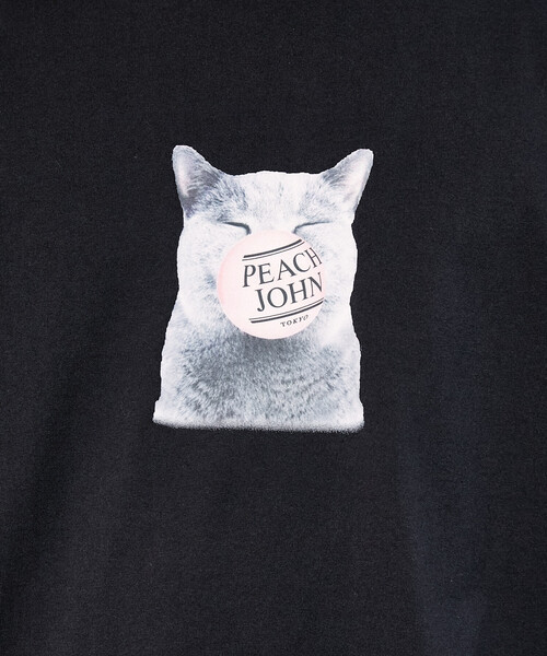 PEACH JOHN(ピーチジョン)の「PEACH JOHN × PUBLUX/ピーチ・ジョン バルーン ロゴ キャット Tシャツ 限定展開(Tシャツ/カットソー・メンズ・ブラック/ネイビー/ホワイト/ピンク・SMALL/MEDIUM/LARGE)」の8枚目の写真