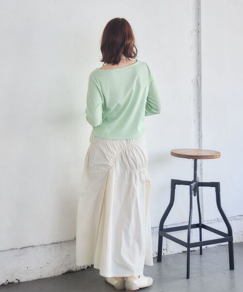 RETRO GIRL(レトロガール)の「スタッズ付きネックリボンカットソー(Tシャツ/カットソー・レディース・チャコールグレー/ナチュラル/ライトグリーン・FREE)」の10枚目の写真