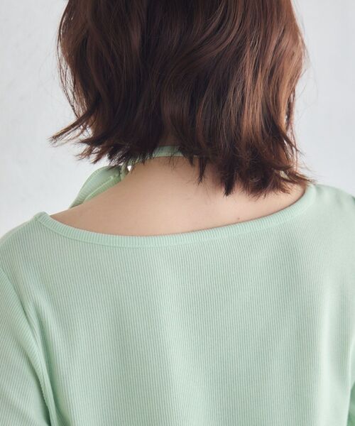RETRO GIRL(レトロガール)の「スタッズ付きネックリボンカットソー(Tシャツ/カットソー・レディース・チャコールグレー/ナチュラル/ライトグリーン・FREE)」の17枚目の写真