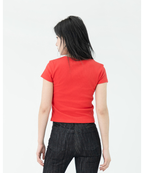PHOS333(フォースサンサンサン)の「W Slim Fit Slit T-Shirt/Red(Tシャツ/カットソー・レディース・その他・FREE)」の2枚目の写真