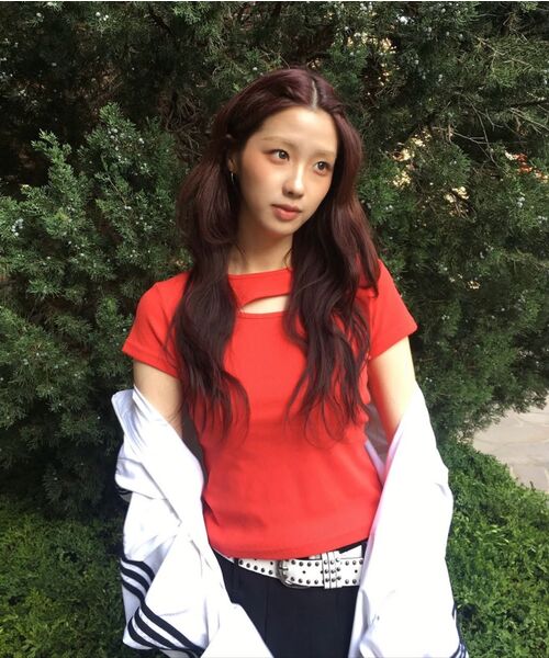 PHOS333(フォースサンサンサン)の「W Slim Fit Slit T-Shirt/Red(Tシャツ/カットソー・レディース・その他・FREE)」の8枚目の写真