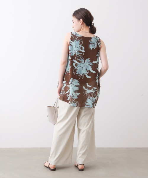 Bou Jeloud(ブージュルード)の「柄シフォンレイヤードタンク(タンクトップ・レディース・D/C・FREE)」の3枚目の写真