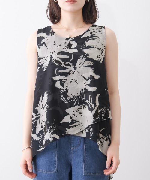 Bou Jeloud(ブージュルード)の「柄シフォンレイヤードタンク(タンクトップ・レディース・D/C・FREE)」の22枚目の写真