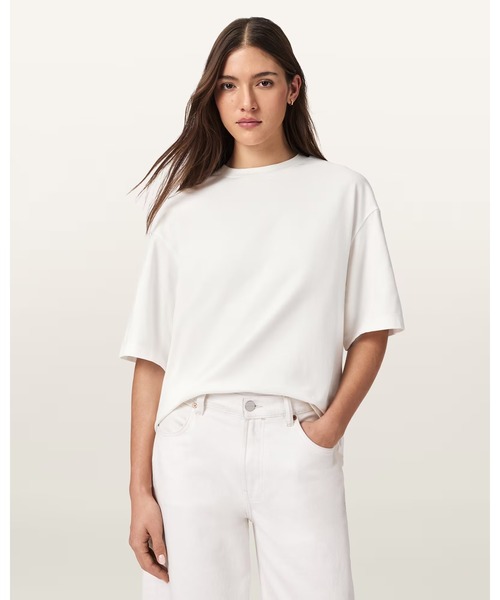 ALLSAINTS（オールセインツ）の「ESME AMELIE OVERSIZED T-SHIRT | ESME AMELIE オーバーサイズ Tシャツ（Tシャツ/カットソー・レディース・ホワイト系その他・XS/S/M/L）」の2枚目の写真
