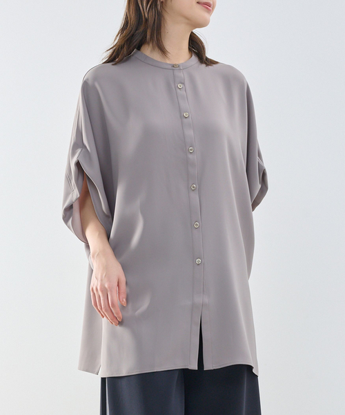 NARACAMICIE（ナラカミーチェ）の「【NARACAMICIE】半袖テントラインブラウス（シャツ/ブラウス・レディース・ホワイト/ピンク/ブラウン/ブラック・M）」の3枚目の写真