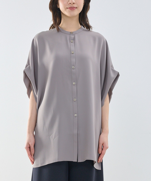 NARACAMICIE（ナラカミーチェ）の「【NARACAMICIE】半袖テントラインブラウス（シャツ/ブラウス・レディース・ホワイト/ピンク/ブラウン/ブラック・M）」の5枚目の写真