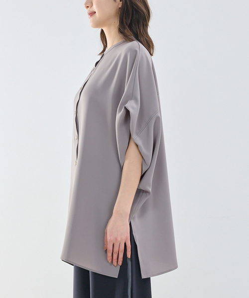 NARACAMICIE（ナラカミーチェ）の「【NARACAMICIE】半袖テントラインブラウス（シャツ/ブラウス・レディース・ホワイト/ピンク/ブラウン/ブラック・M）」の6枚目の写真