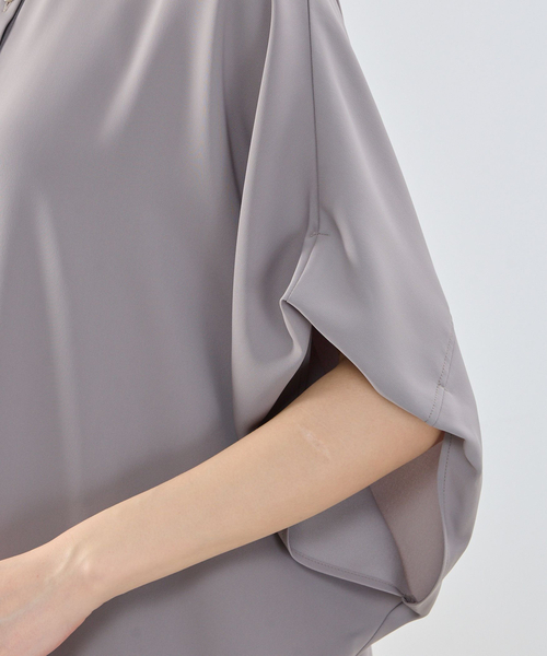 NARACAMICIE（ナラカミーチェ）の「【NARACAMICIE】半袖テントラインブラウス（シャツ/ブラウス・レディース・ホワイト/ピンク/ブラウン/ブラック・M）」の9枚目の写真