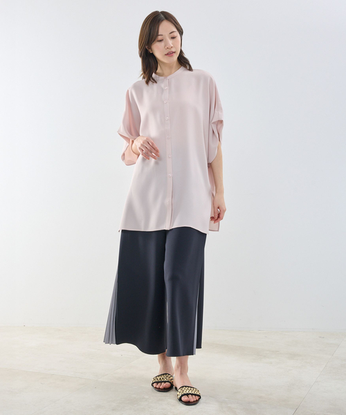 NARACAMICIE（ナラカミーチェ）の「【NARACAMICIE】半袖テントラインブラウス（シャツ/ブラウス・レディース・ホワイト/ピンク/ブラウン/ブラック・M）」の13枚目の写真