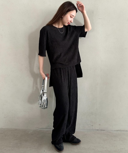 MYMOOD.(マイムード)の「ゆったりシルエット楽々セットアップ トップスパンツ2点SET ジャージセット(セットアップ・レディース・アイボリー/ブラック・FREE)」の22枚目の写真