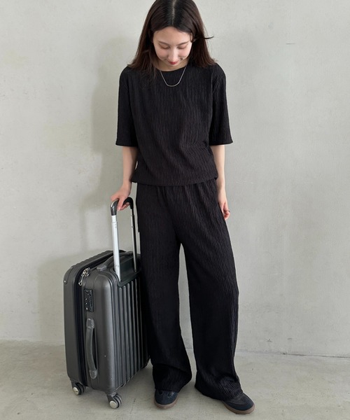 MYMOOD.(マイムード)の「ゆったりシルエット楽々セットアップ トップスパンツ2点SET ジャージセット(セットアップ・レディース・アイボリー/ブラック・FREE)」の20枚目の写真