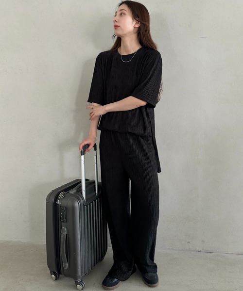 MYMOOD.(マイムード)の「ゆったりシルエット楽々セットアップ トップスパンツ2点SET ジャージセット(セットアップ・レディース・アイボリー/ブラック・FREE)」の18枚目の写真