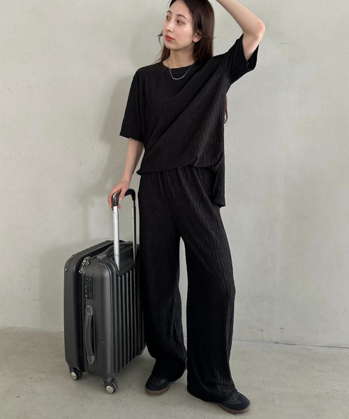 MYMOOD.(マイムード)の「ゆったりシルエット楽々セットアップ トップスパンツ2点SET ジャージセット(セットアップ・レディース・アイボリー/ブラック・FREE)」の19枚目の写真