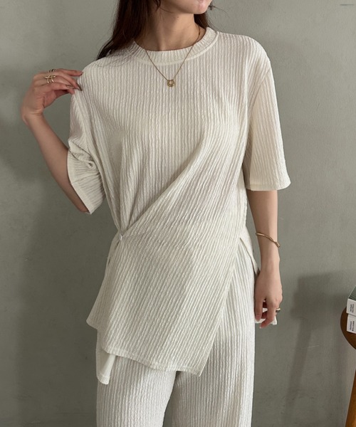 MYMOOD.(マイムード)の「ゆったりシルエット楽々セットアップ トップスパンツ2点SET ジャージセット(セットアップ・レディース・アイボリー/ブラック・FREE)」の13枚目の写真