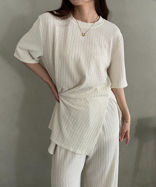 MYMOOD.(マイムード)の「ゆったりシルエット楽々セットアップ トップスパンツ2点SET ジャージセット(セットアップ・レディース・アイボリー/ブラック・FREE)」の14枚目の写真