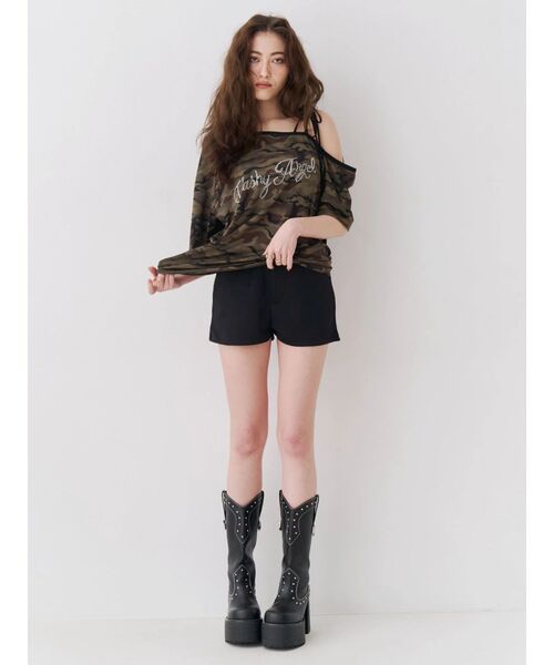 EVRIS(エヴリス)の「コンパクトショートパンツ(その他パンツ・レディース・グレー/ブラック・FREE)」の4枚目の写真