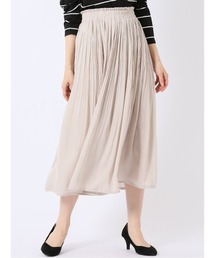 m.f.editorial | 【フェミニン プリーツ】チャームベリーチック/CHRM BERRY TIC サテン ロング スカート(スカート)