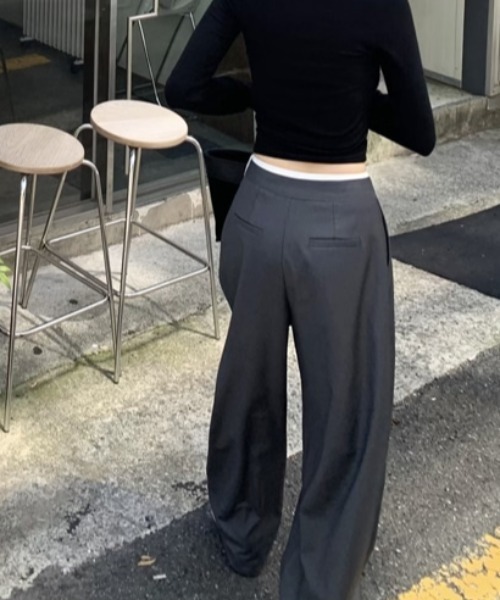 FAVORITO(ファヴォリート)の「配色切り替えサイドジップススラックス(その他パンツ・レディース・ブラック/グレー・M/S)」の13枚目の写真