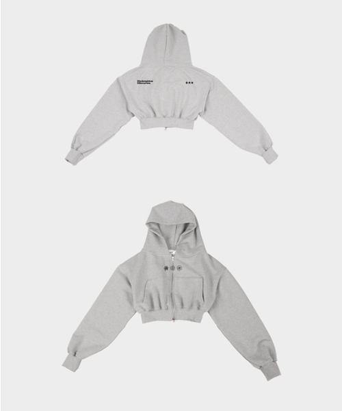 mydeepbluememories（マイディープブルーメモリーズ）の「(w) MM FLOWER GRAPHIX CROP ZIP-UP(GREY)（パーカー・レディース・グレー・ONE SIZE）」の5枚目の写真