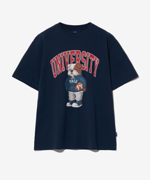 ユニバーシティダン半袖Tシャツネイビー/レッド