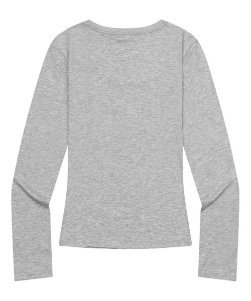 MUCENT(ムセント)の「MUCENT / ムセント スリムフィット Uネック 長袖Tシャツ 薄手 ストレッチ ワンポイント刺繍(Tシャツ/カットソー・レディース・ベージュ/ホワイト/ブラック/チャコールグレー/グレー・FREE)」の19枚目の写真