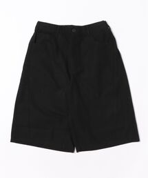 カーブシルエット ツイル ワイドショーツ 無地 迷彩 クロップド ショートパンツ