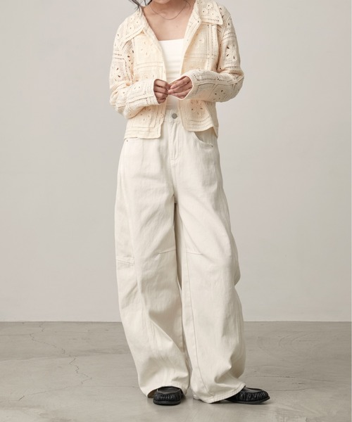 OFROOM(オフルーム)の「【2026秋冬新作】Curve Denim Pants|カーブデニムパンツ(デニムパンツ・レディース・インディゴブルー/ピンク/アイボリー/ライトブルー/ブラウン・LARGE/MEDIUM/SMALL)」の14枚目の写真