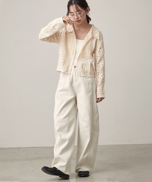 OFROOM(オフルーム)の「【2026秋冬新作】Curve Denim Pants|カーブデニムパンツ(デニムパンツ・レディース・インディゴブルー/ピンク/アイボリー/ライトブルー/ブラウン・LARGE/MEDIUM/SMALL)」の12枚目の写真