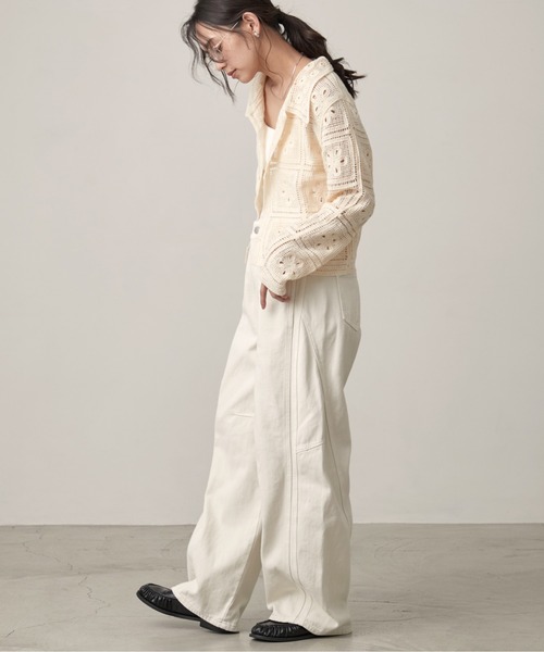 OFROOM(オフルーム)の「【2026秋冬新作】Curve Denim Pants|カーブデニムパンツ(デニムパンツ・レディース・インディゴブルー/ピンク/アイボリー/ライトブルー/ブラウン・LARGE/MEDIUM/SMALL)」の13枚目の写真