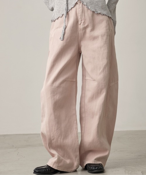 OFROOM(オフルーム)の「【2026秋冬新作】Curve Denim Pants|カーブデニムパンツ(デニムパンツ・レディース・インディゴブルー/ピンク/アイボリー/ライトブルー/ブラウン・LARGE/MEDIUM/SMALL)」の16枚目の写真