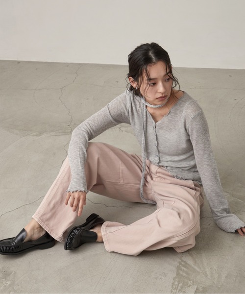 OFROOM(オフルーム)の「【2026秋冬新作】Curve Denim Pants|カーブデニムパンツ(デニムパンツ・レディース・インディゴブルー/ピンク/アイボリー/ライトブルー/ブラウン・LARGE/MEDIUM/SMALL)」の20枚目の写真