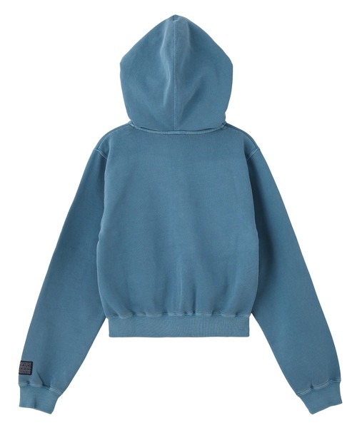 X-girl(エックスガール)の「STUDDED XG LOGO ZIP UP SWEAT COMPACT HOODIE(パーカー・レディース・ブルー/ブラック/ブラウン・S/M)」の4枚目の写真