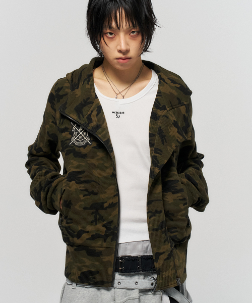 SCHISM INDUCING(スキズムインデューシング)の「RIDERS PARKA GREEN CAMO(パーカー・レディース・その他・L/S)」の1枚目の写真