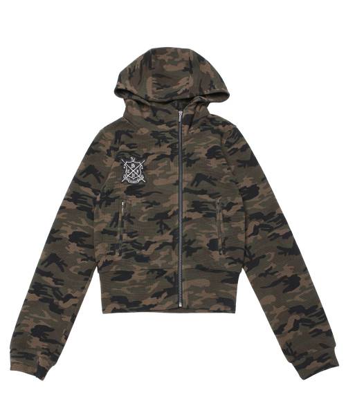 SCHISM INDUCING(スキズムインデューシング)の「RIDERS PARKA GREEN CAMO(パーカー・レディース・その他・L/S)」の2枚目の写真